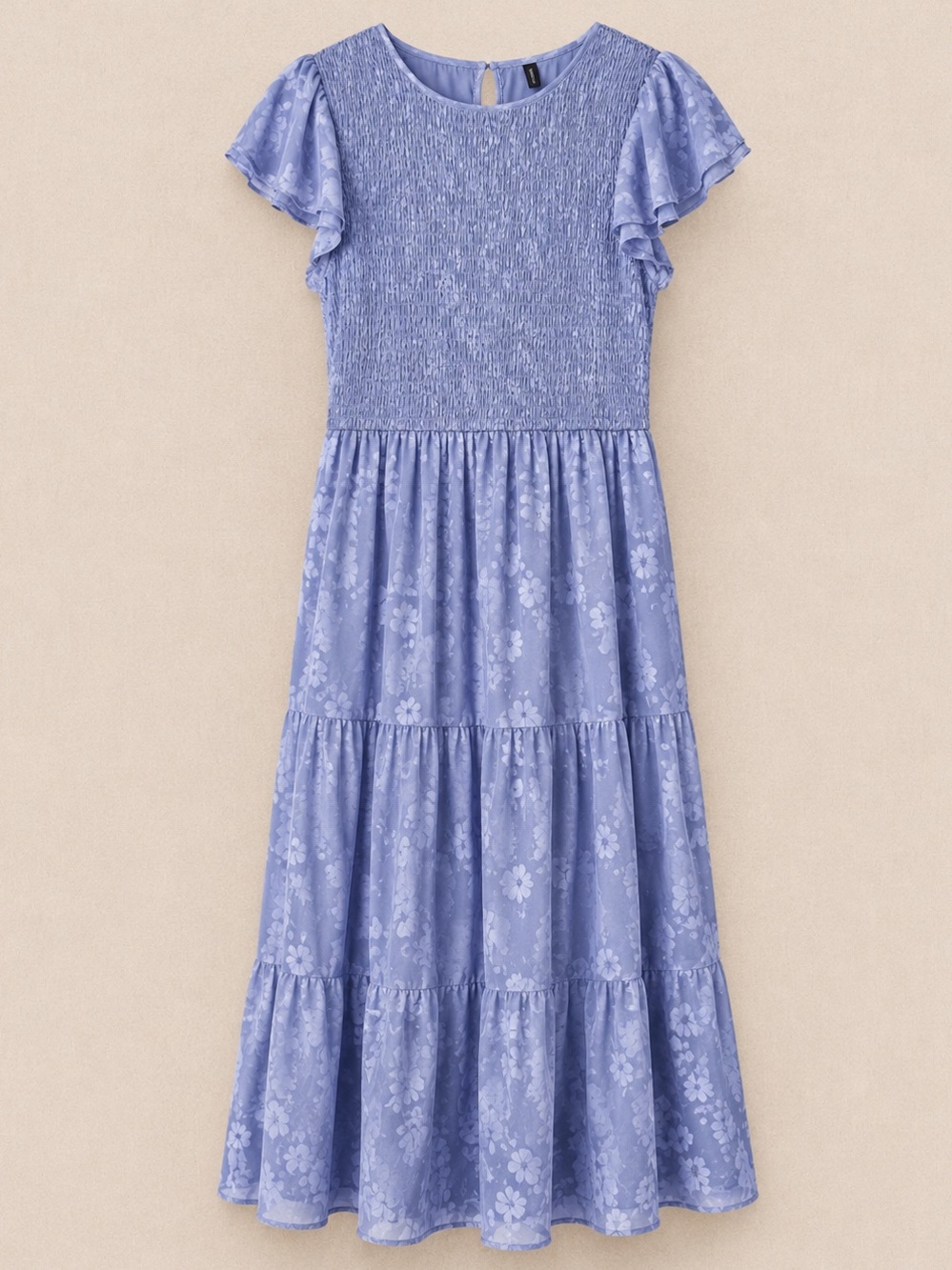 NWT Smocked Floral Midi Dress | Grey Blue | Women’s Small